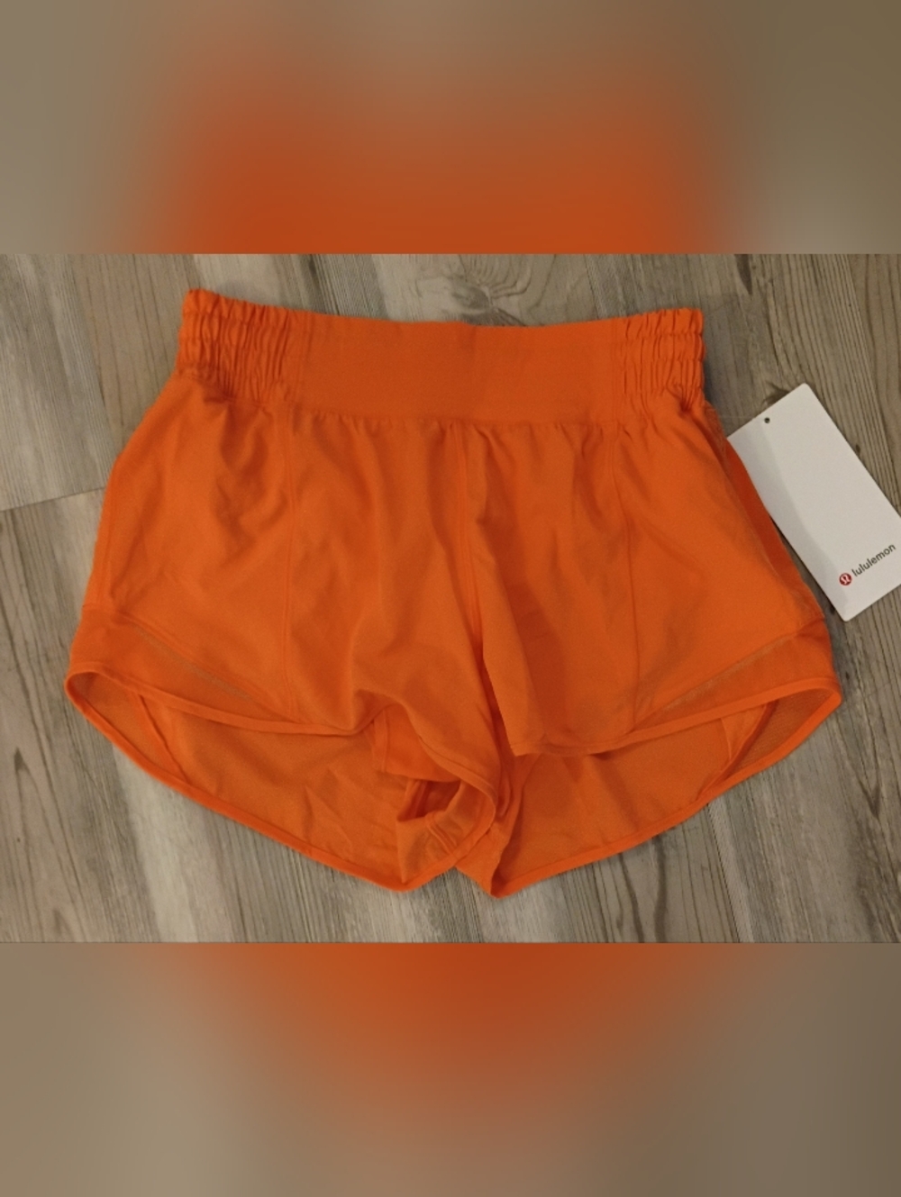 lululemon athletica Orange High-Waist Athletic Running Shorts